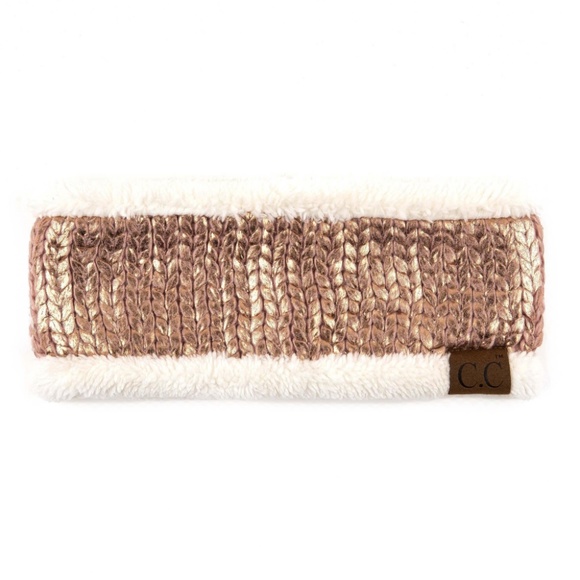 c.c. beanie Accessories - Sherpa & Rose Gold c.c. headband